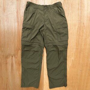 REI CO OP CONVERTIBLE CARGO PANTS MEN’S sz 34W x 30L Khaki Hiking Zip Off Shorts